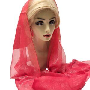 Red and Silver Glitter Scarf  Weddings, Christmas New Year Eve Party - NEW